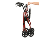 Lightweight Aluminium Rollator by Cinque Ports Mobility (Red Folded)
